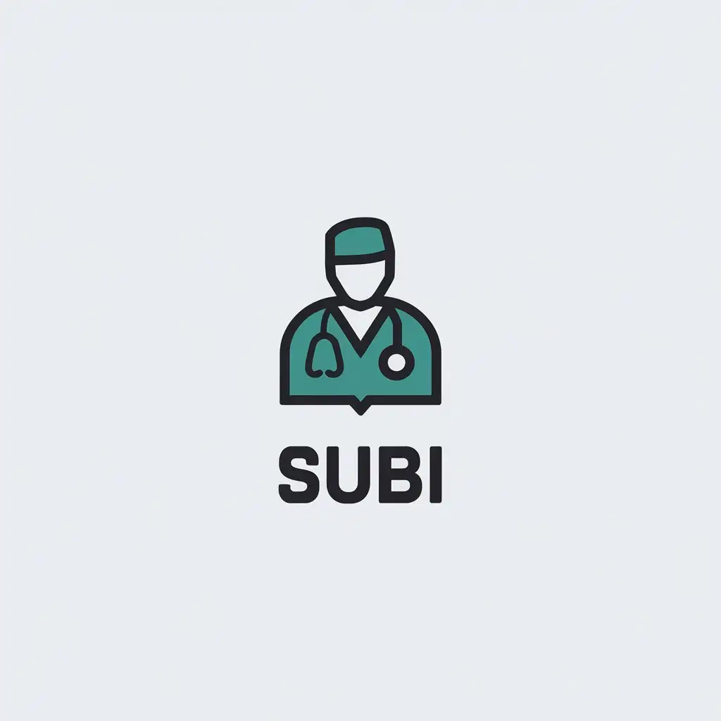 a vector logo design,with the text "subi", main symbol:doctor,Minimalistic,be used in medical industry,clear background