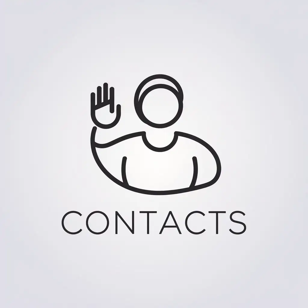 a vector logo design,with the text "Contacts", main symbol:A,Minimalistic,clear background