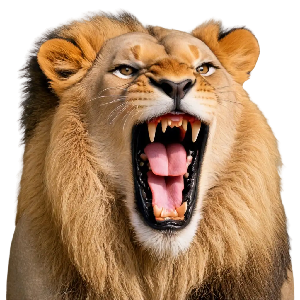 a lion roaring