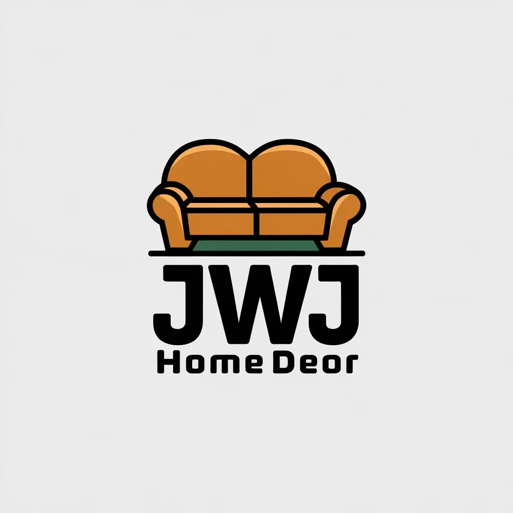 a vector logo design,with the text "jwj", main symbol:cartoon furniture,Moderate,be used in home decor industry,clear background