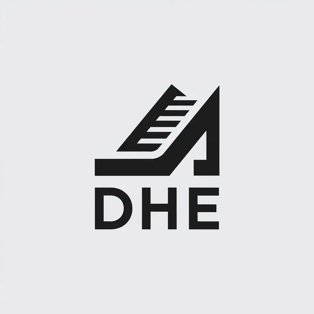 LOGO-Design-for-DHE-Construction-Minimalist-Slant-Escalator-Symbol-on-Clear-Background