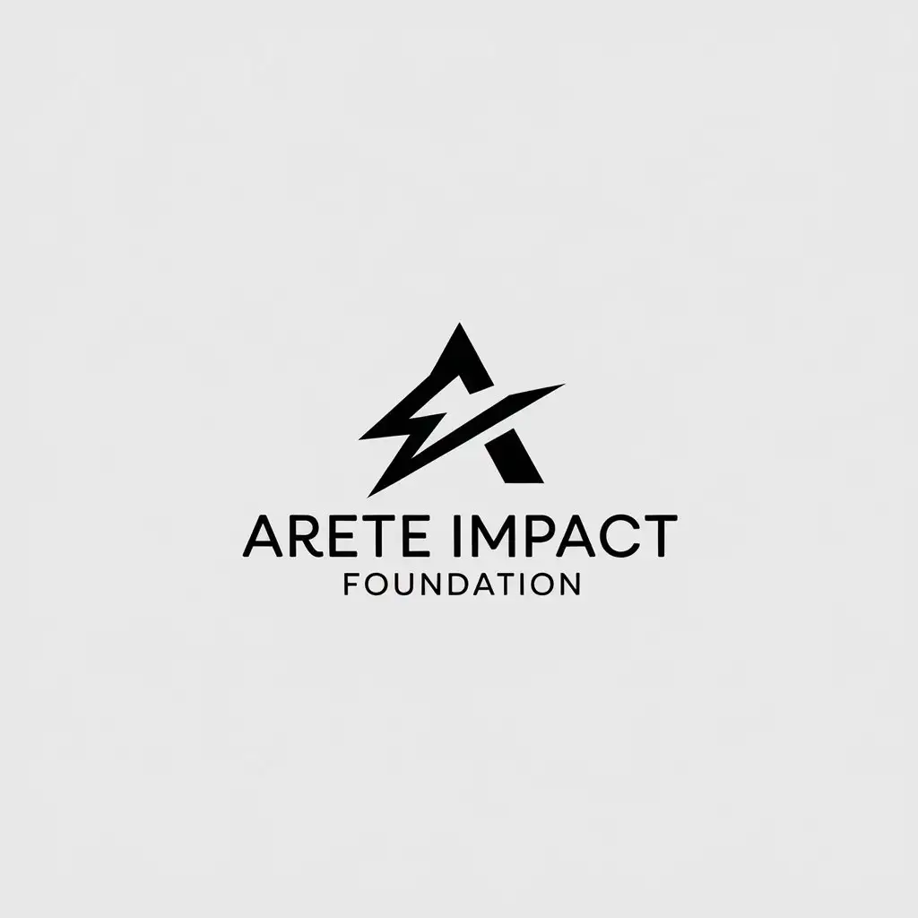 LOGO Design for Arete Impact Foundation Minimalistic Word Impact Symbol for Nonprofit Industry