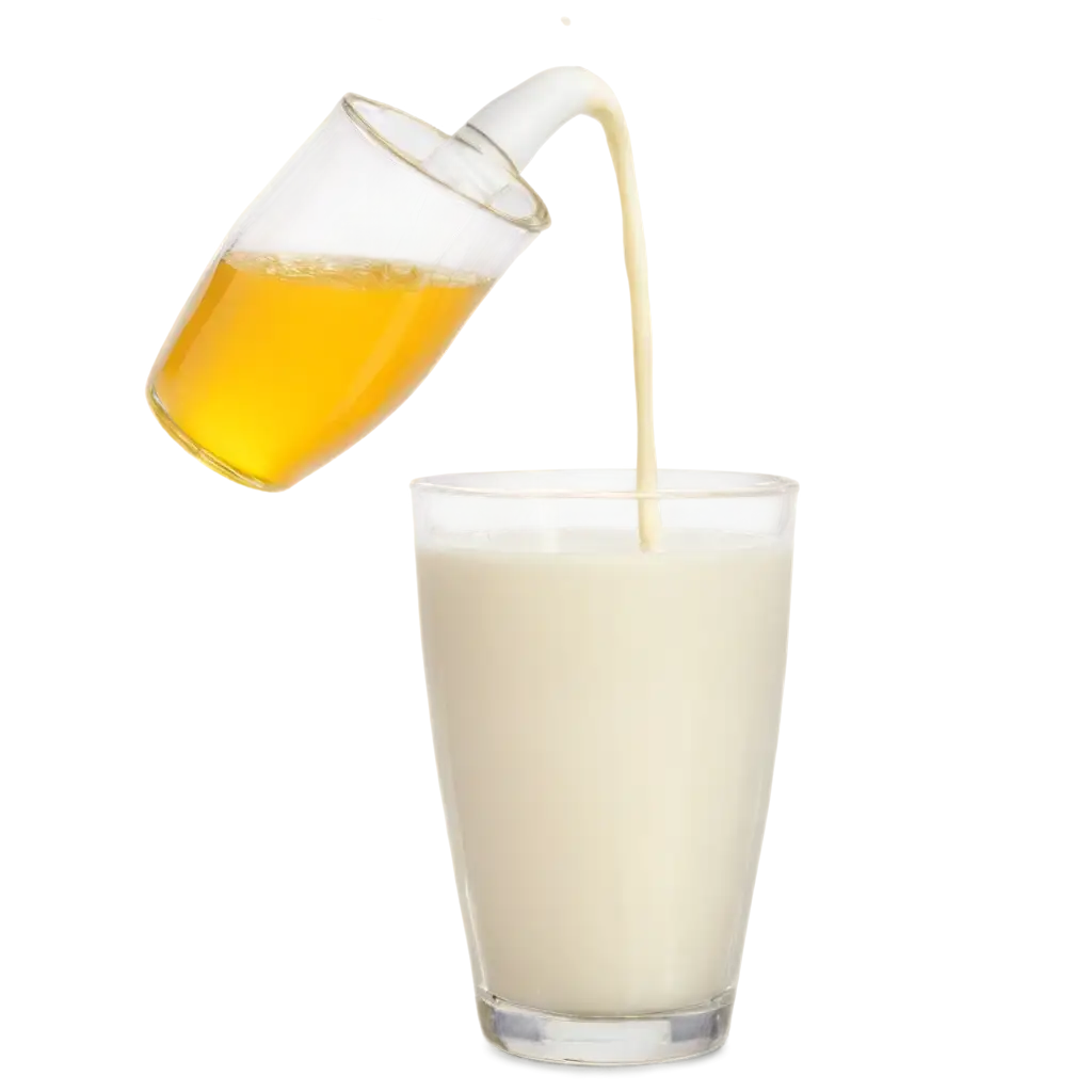 PNG-Image-of-a-Glass-of-Milk-with-Honey-Pouring-In-HighQuality-Visual-for-Culinary-and-Beverage-Themes