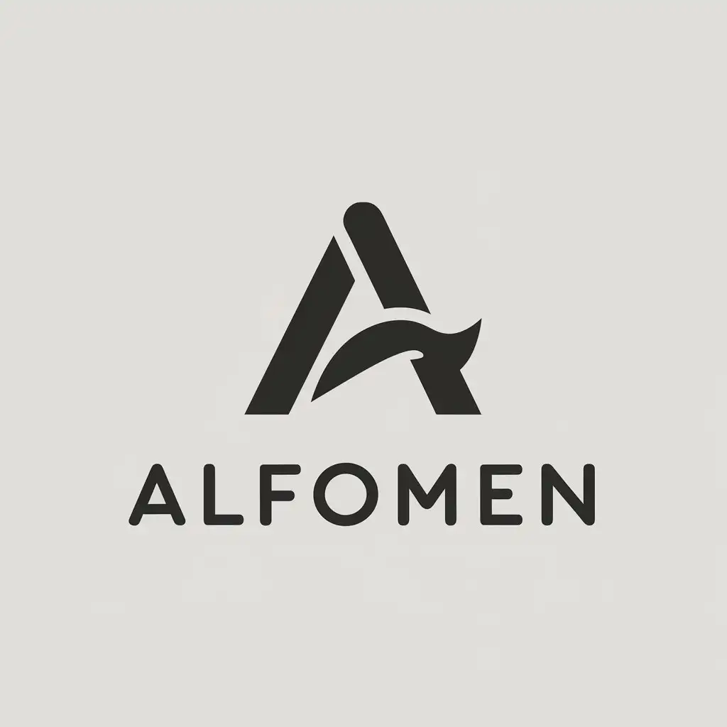 a vector logo design,with the text "ALFOMEN", main symbol:letter A,Minimalistic,be used in Others industry,clear background