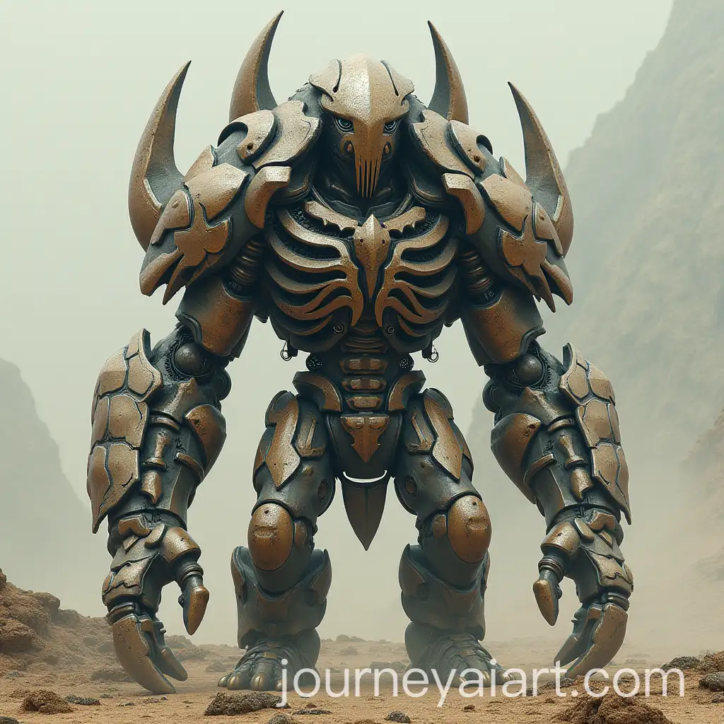 Futuristic-Cybercigilism-Exoskeleton-with-Tribal-Rock-Shape-Design