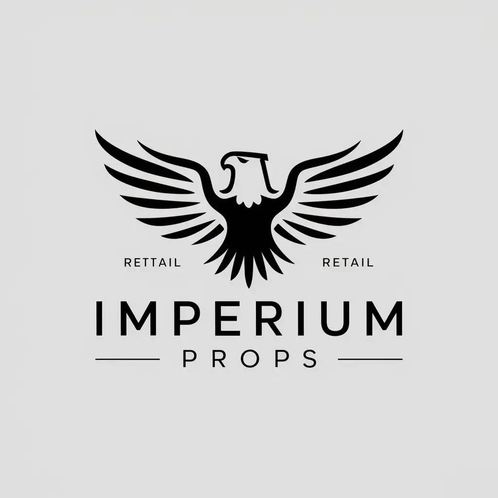 LOGO-Design-For-Imperium-Props-Minimalistic-Eagle-Symbol-in-Retail-Industry