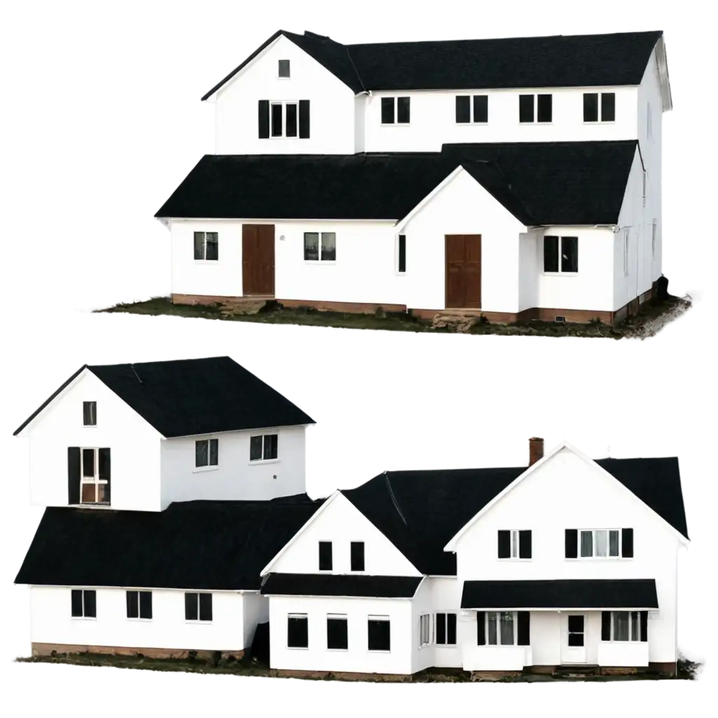 Stunning-PNG-Image-of-Charming-White-Houses-with-Dark-Roofs