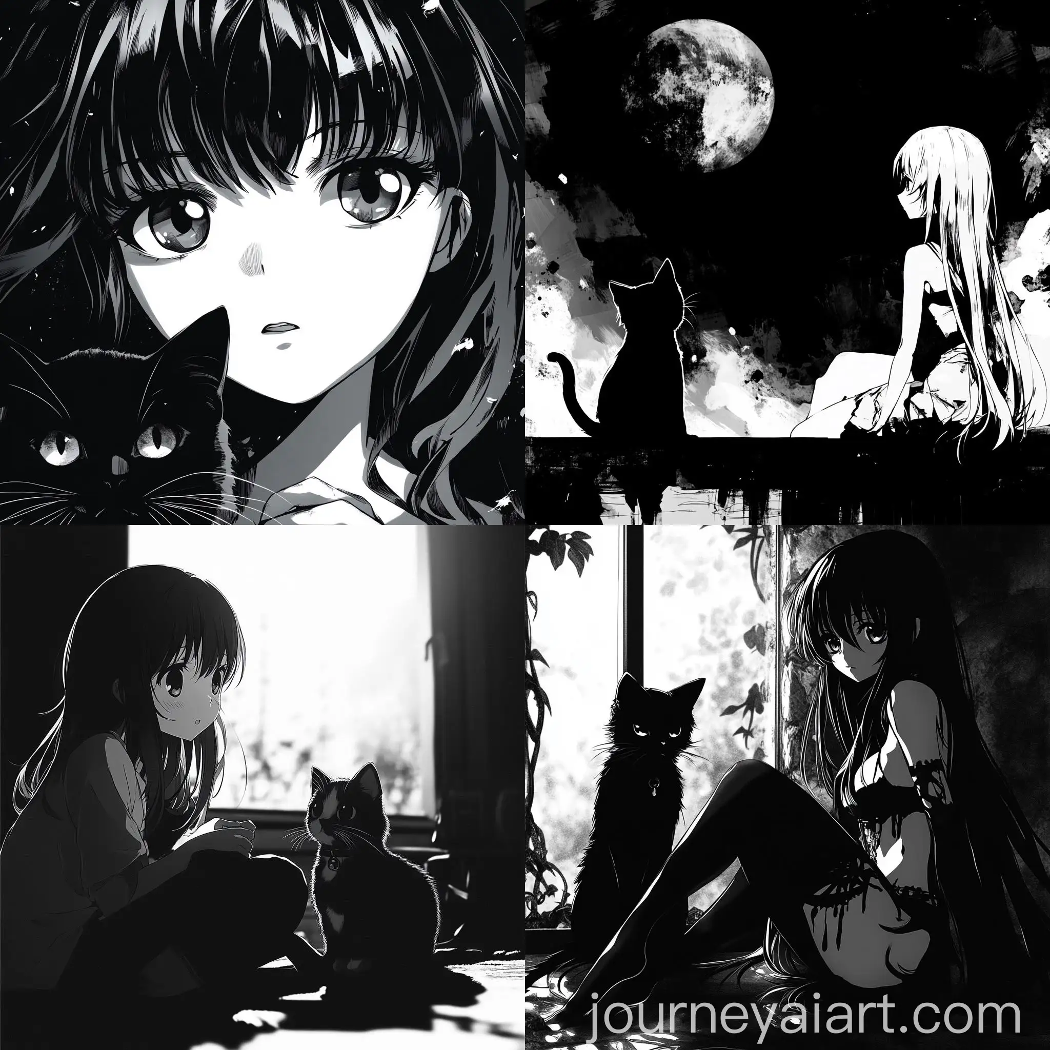 Anime-Cat-on-Black-and-White-Background