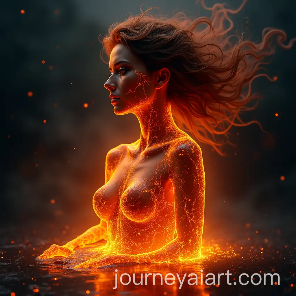 Hyperrealistic-Lava-Woman-Puzzle-Portrait