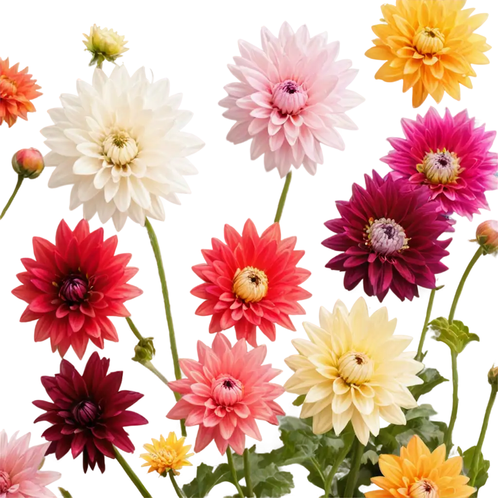 Vibrant-Collection-of-Colorful-Flowers-PNG-Image-of-Chrysanths-and-Dahlias-for-Stunning-Indoor-Dcor