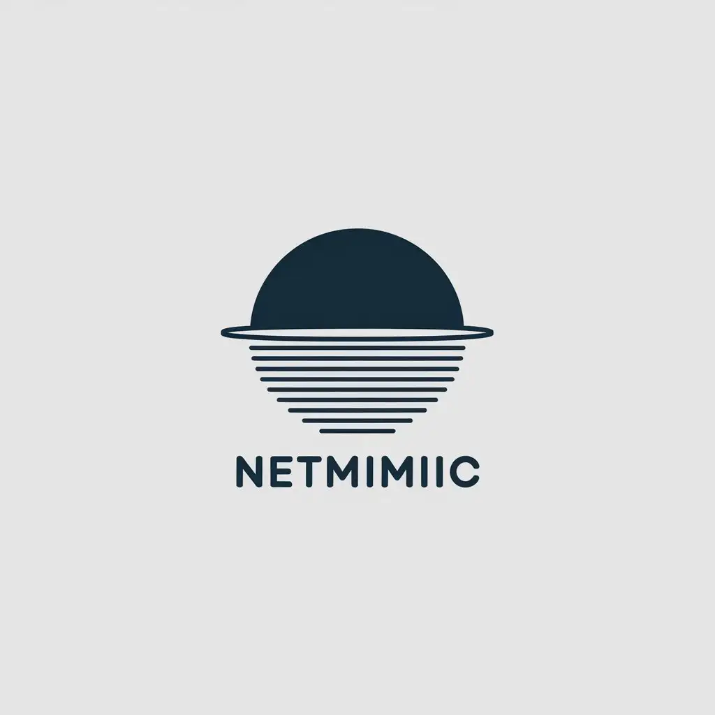 LOGO Design for NetMimic Minimalistic SemiSphere Symbol for the Internet Industry