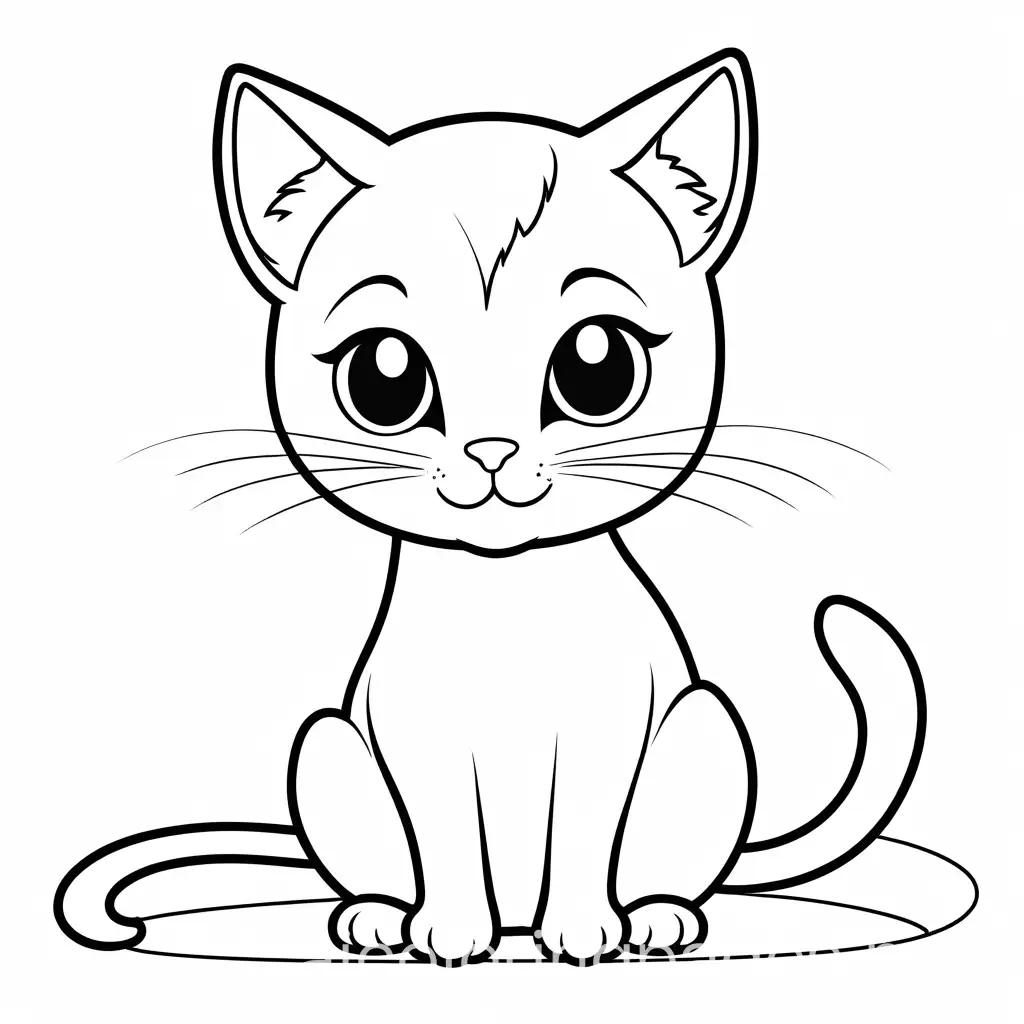 Friendly-Cartoon-Cat-Playing-with-Mouse-Coloring-Page