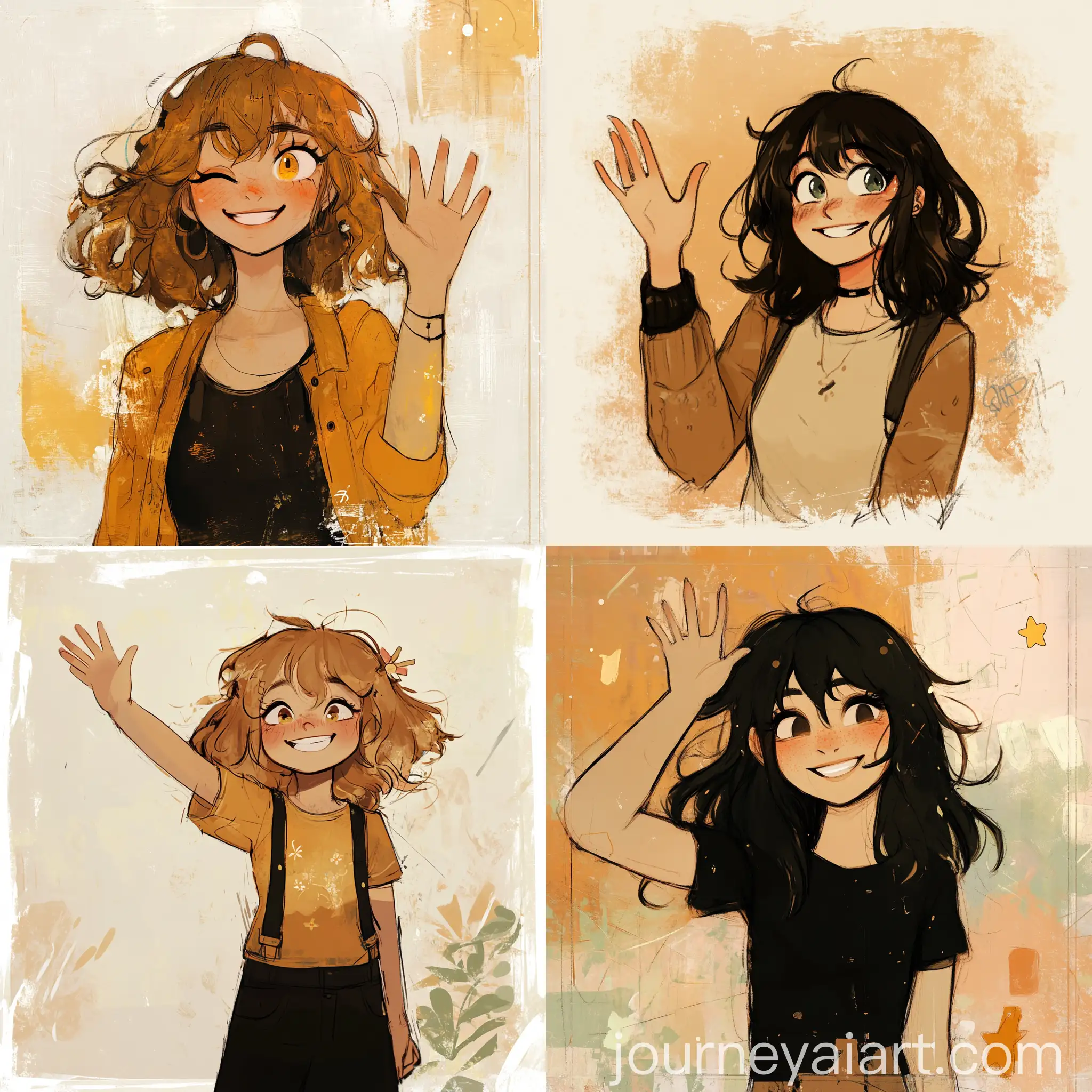 Cheerful-Girl-Waving-with-a-Bright-Smile