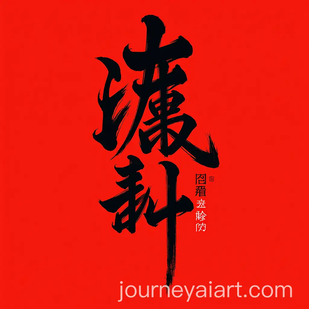 MajAI-Image-Prompt-Expansionestic-Brush-Pen-Calligraphy-Ting1-on-Bold-Red-Background