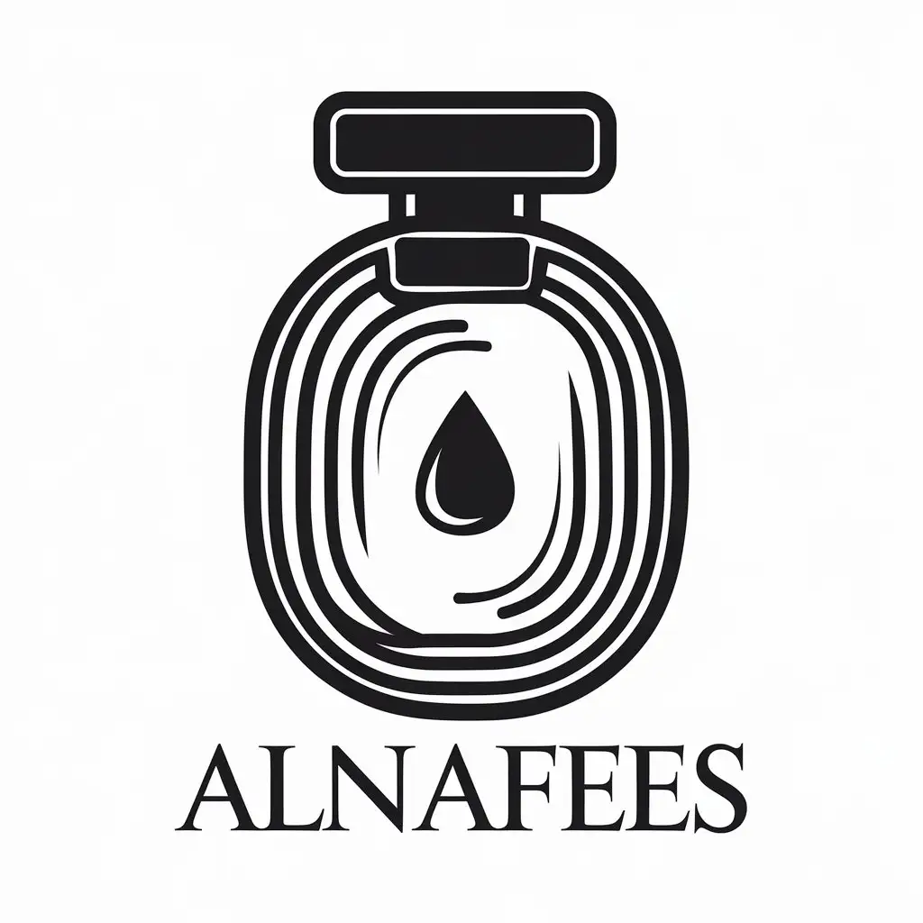 LOGO Design for ALNAFEES Elegant Perfume Bottle Icon on a Clear Background