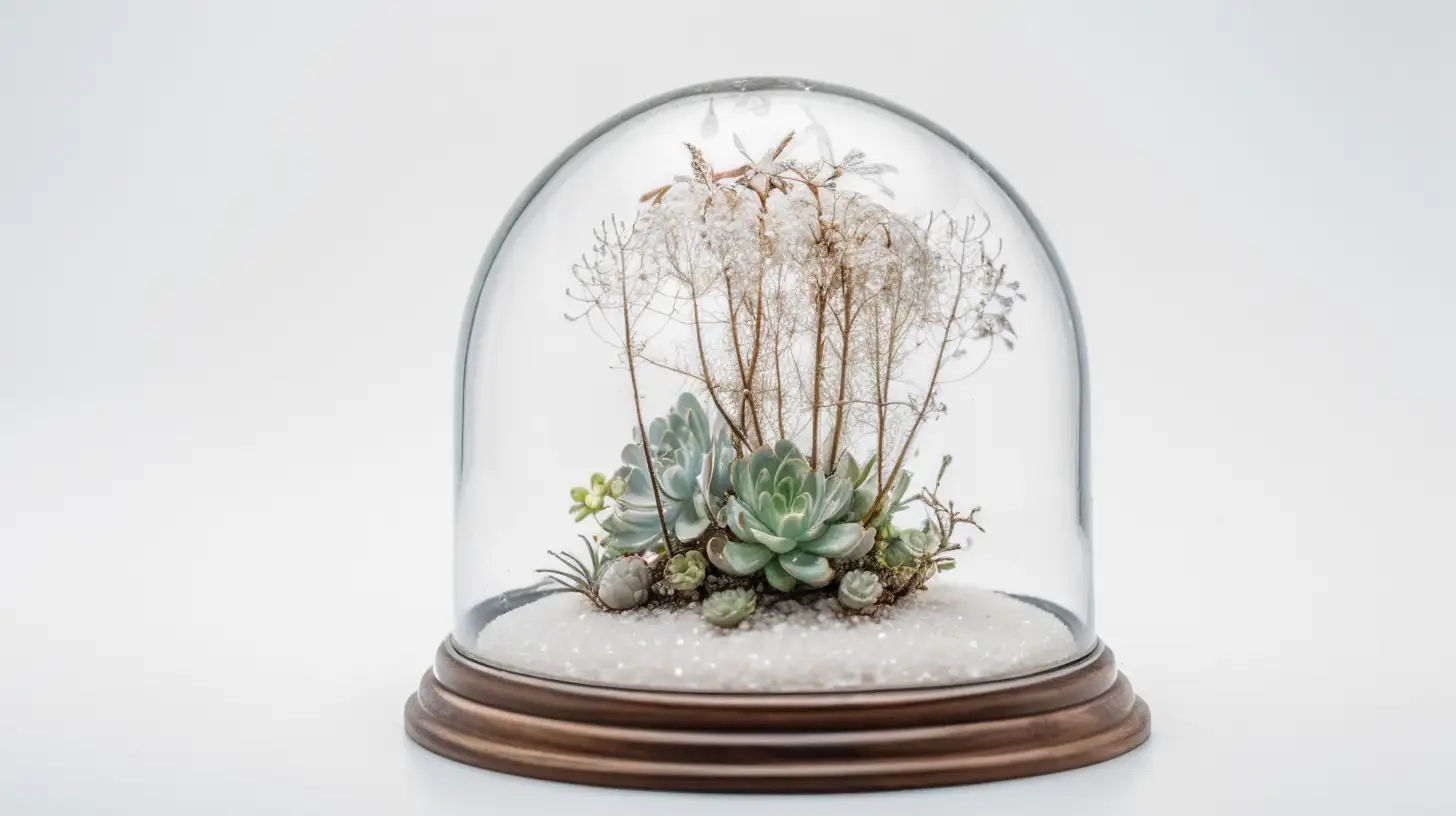 Elegant Glass Dome Display on a White Background