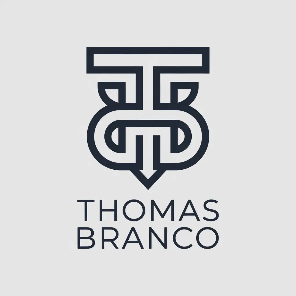 LOGO Design for Thomas Branco Monogram Style with Moderate Design and Clear Background