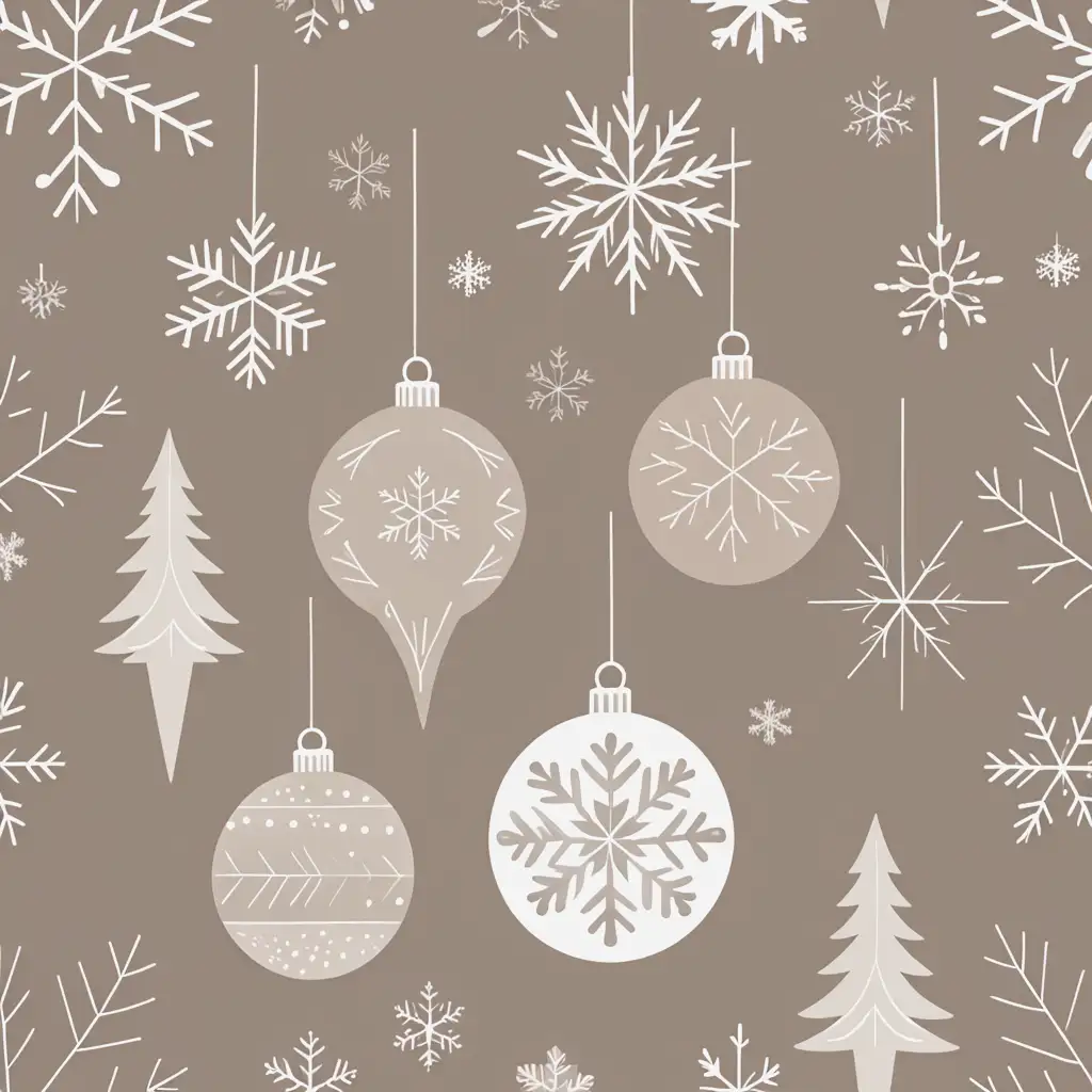 Elegant Neutral Color Scheme Christmas Illustration