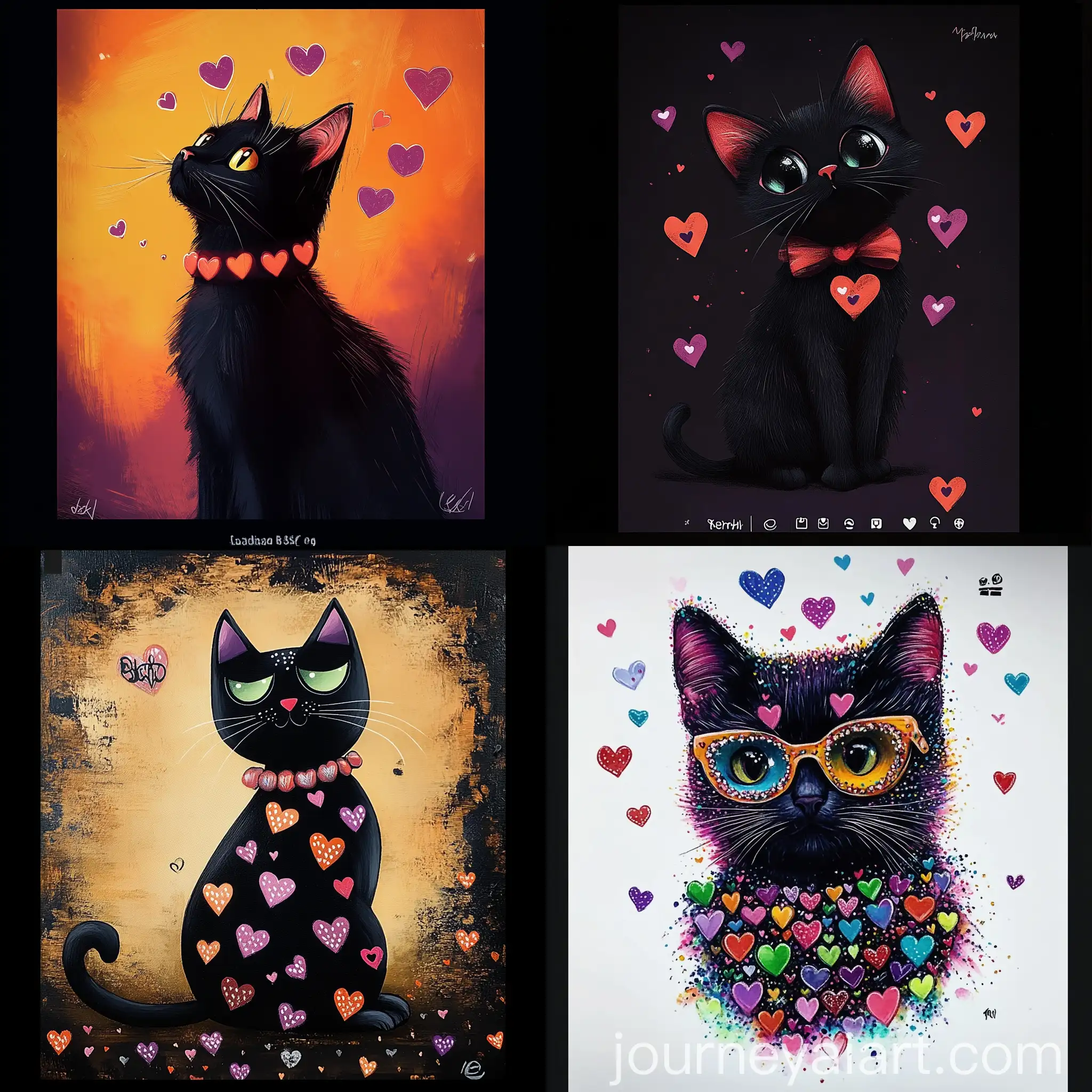 Unique-Cat-Drawing-with-Hearts