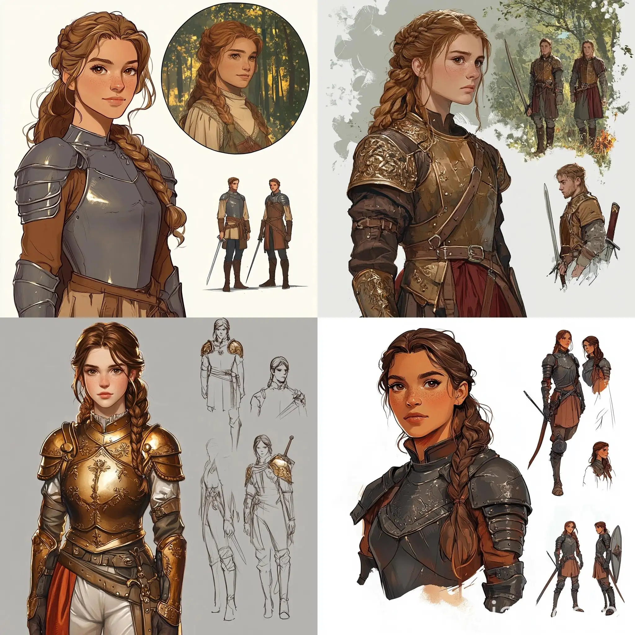 Medieval-Fantasy-Knight-and-Companions-at-Night-Campfire