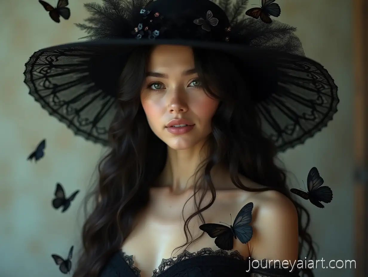 Cinematic-portrait-with-butterfliesDreamlike-Portrait-of-a-Young-Woman-with-Butterflies-and-Lace-in-Cinematic-Style