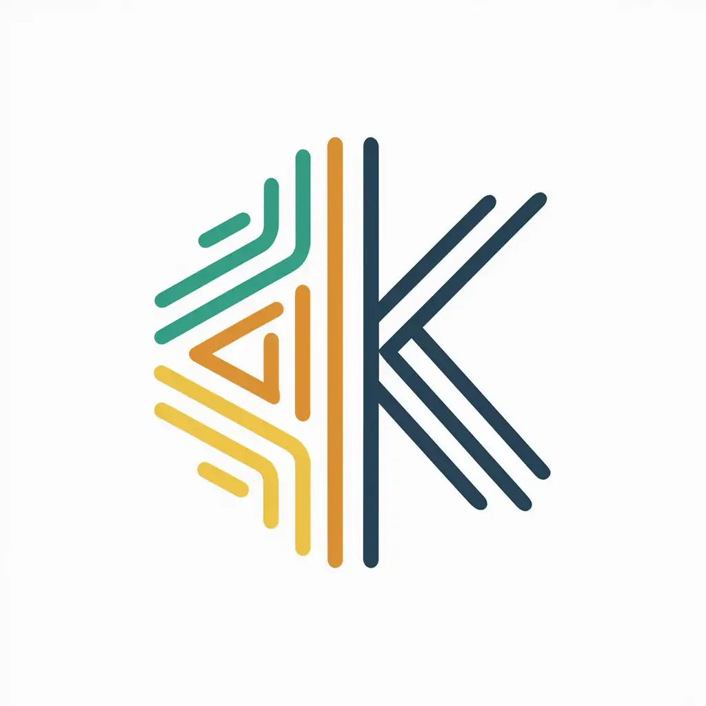 a vector logo design,with the text "IK", main symbol:colored clear lines,complex,be used in Technology industry,clear background