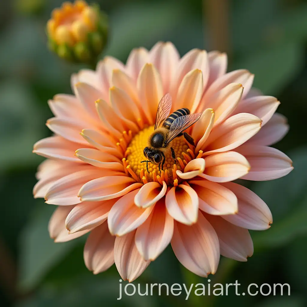Flower-with-Bees-in-a-Natural-Setting