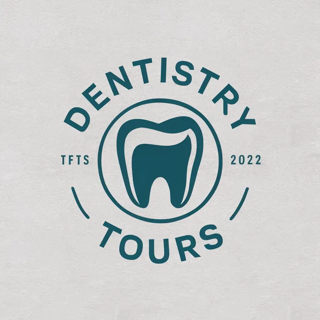 LOGO Design for Dentistry Tours Circle Symbol in Moderate Design with Clear Background