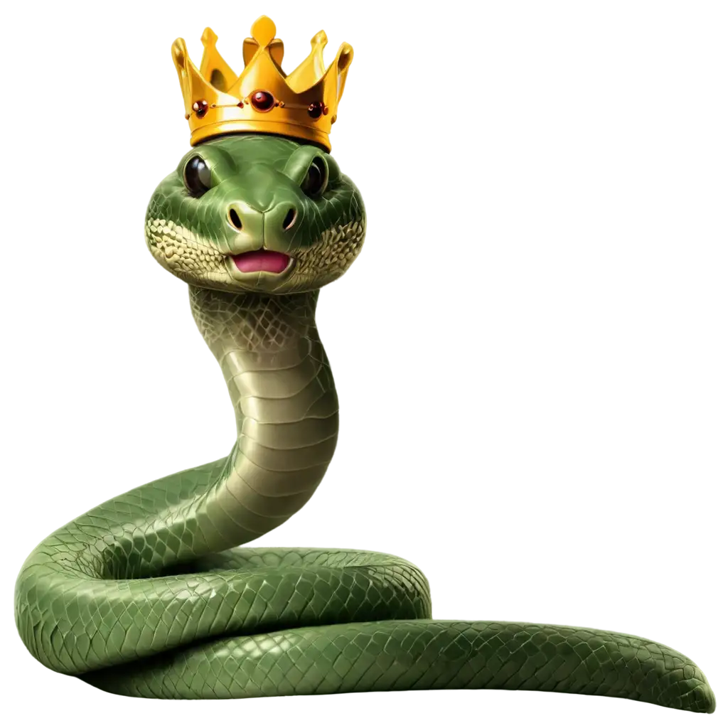 HighQuality-PNG-Image-of-a-Snake-with-a-Crown-on-Its-Head-for-Diverse-Applications