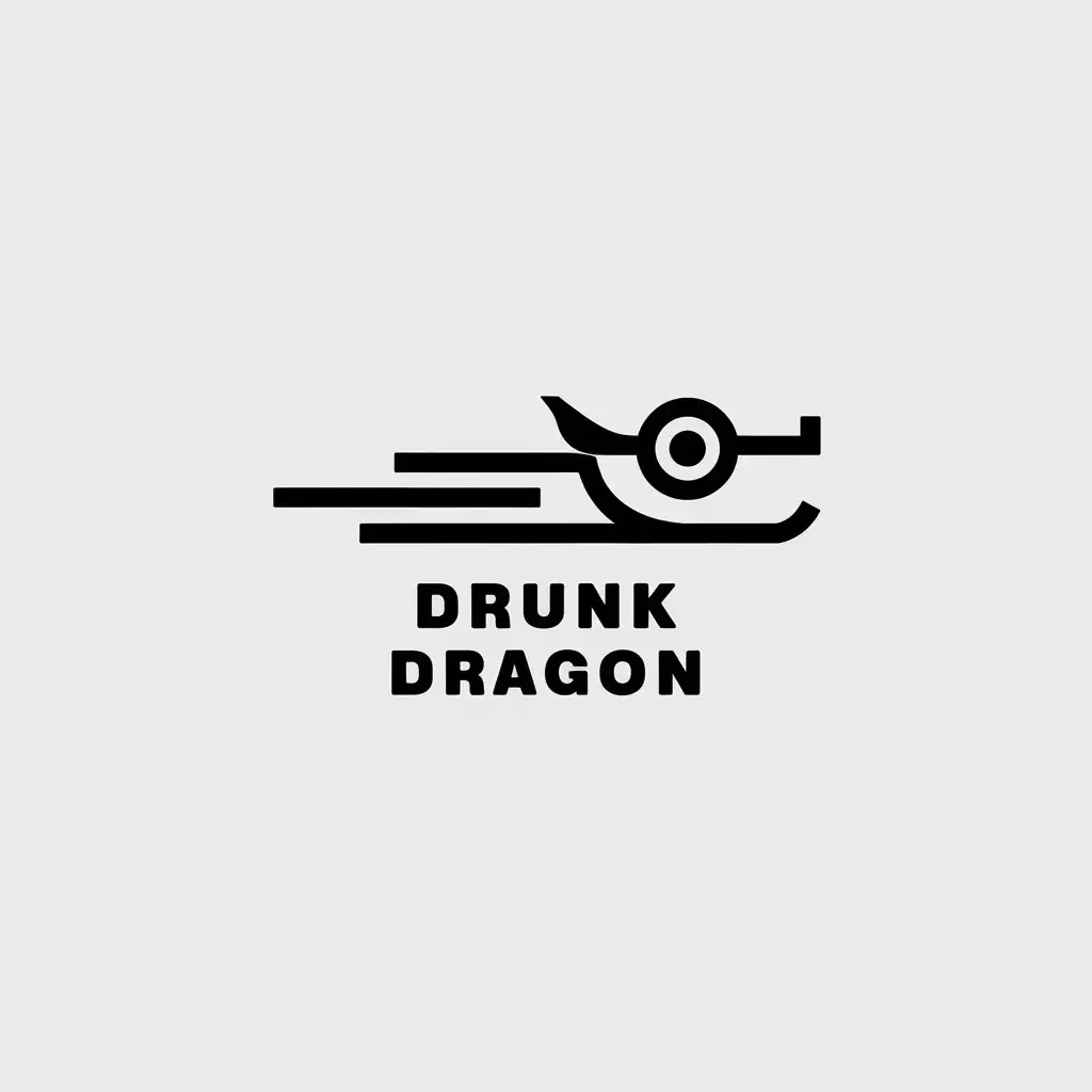 a vector logo design,with the text "drunk dragon", main symbol:Long, extreme simplicity, lines,Minimalistic,be used in culture industry,clear background