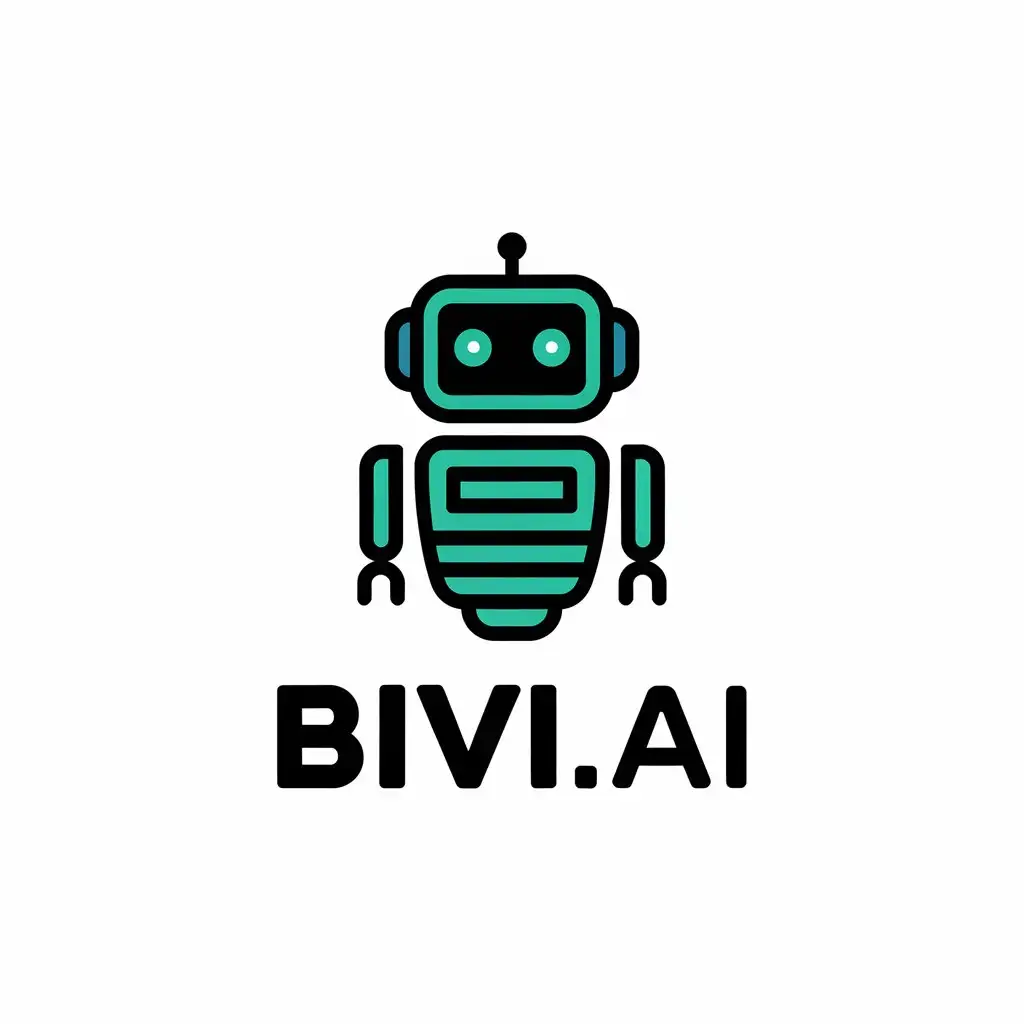 LOGO Design For Biviai Modern Minimalist Robot Logo with Clever Use of Negative Space