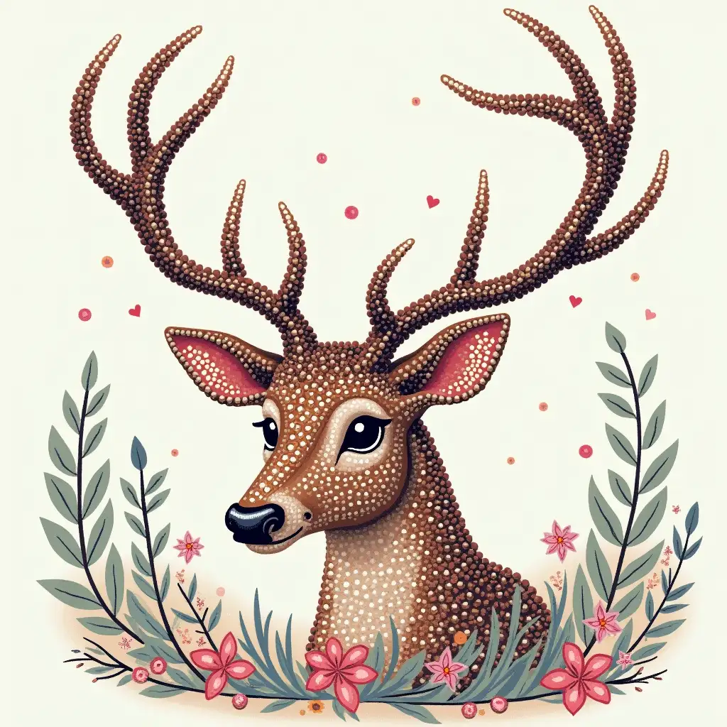 Bling-Faux-Rhinestone-Deer-in-Forest-Aesthetic-Clipart