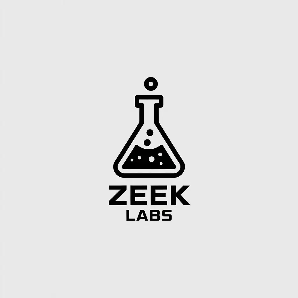 LOGO Design for Zeek Labs Minimalistic Lab Flask Symbol for Technology Industry