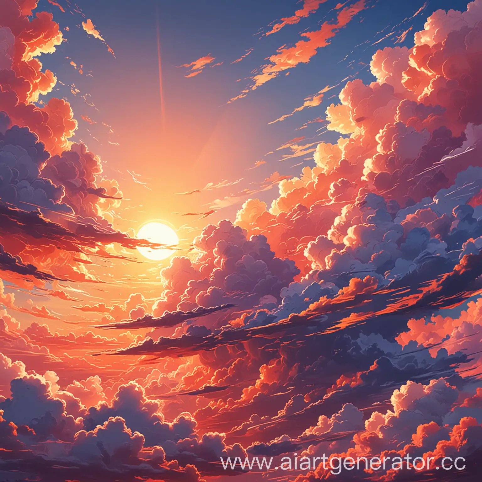 Anime-Style-Sunset-Clouds-Dreamy-Sky-Illustration