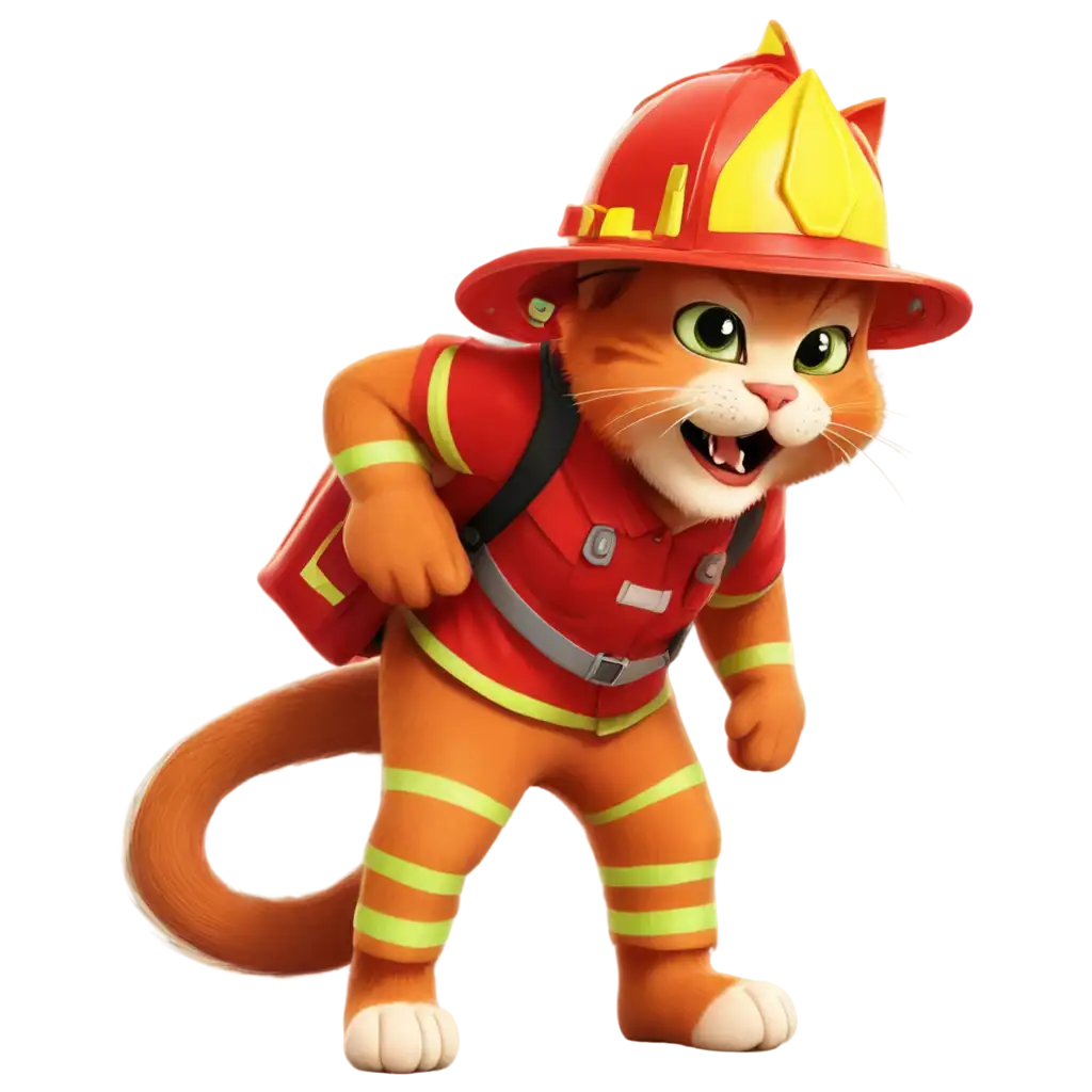 Firefighting-Cat-Cartoon-PNG-A-Unique-and-Playful-Image-for-Various-Uses