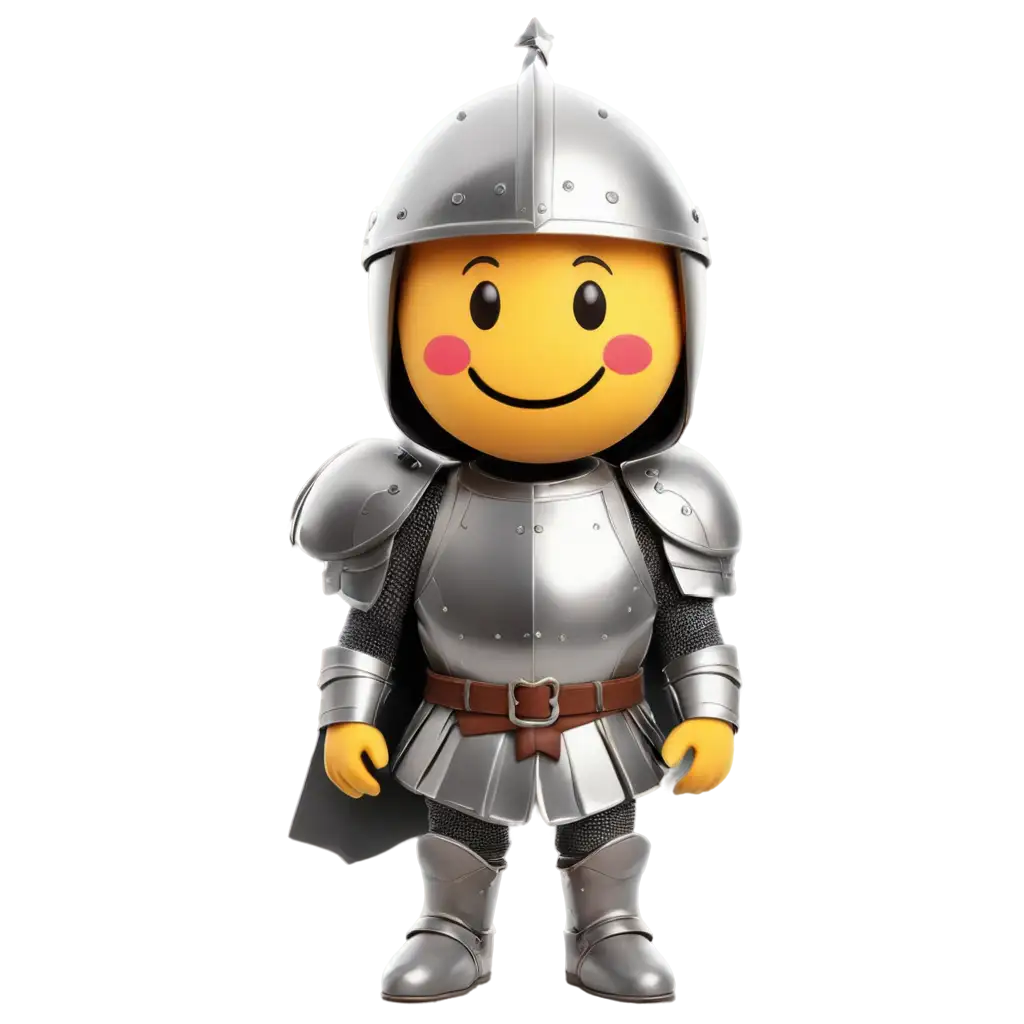 Adorable-Smiling-Emoji-in-Knights-Armor-PNG-Perfect-for-Fun-Digital-Projects