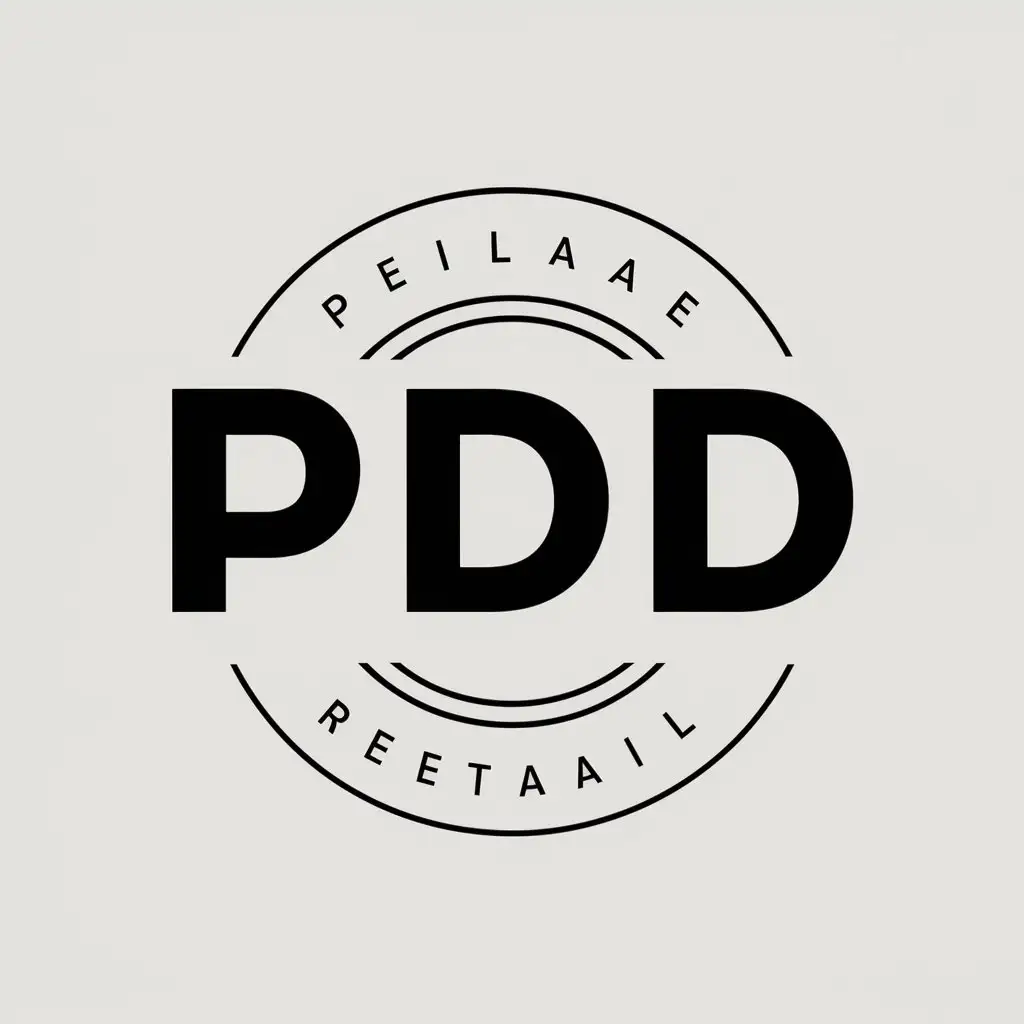 a vector logo design,with the text "pdd", main symbol:pdd,Moderate,be used in Retail industry,clear background