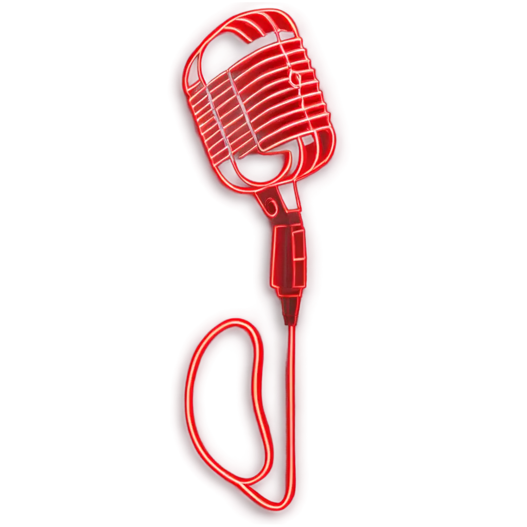 Realistic-50s-Microphone-Icon-in-Red-Neon-Lights-PNG-Vintage-Style-for-Modern-Designs