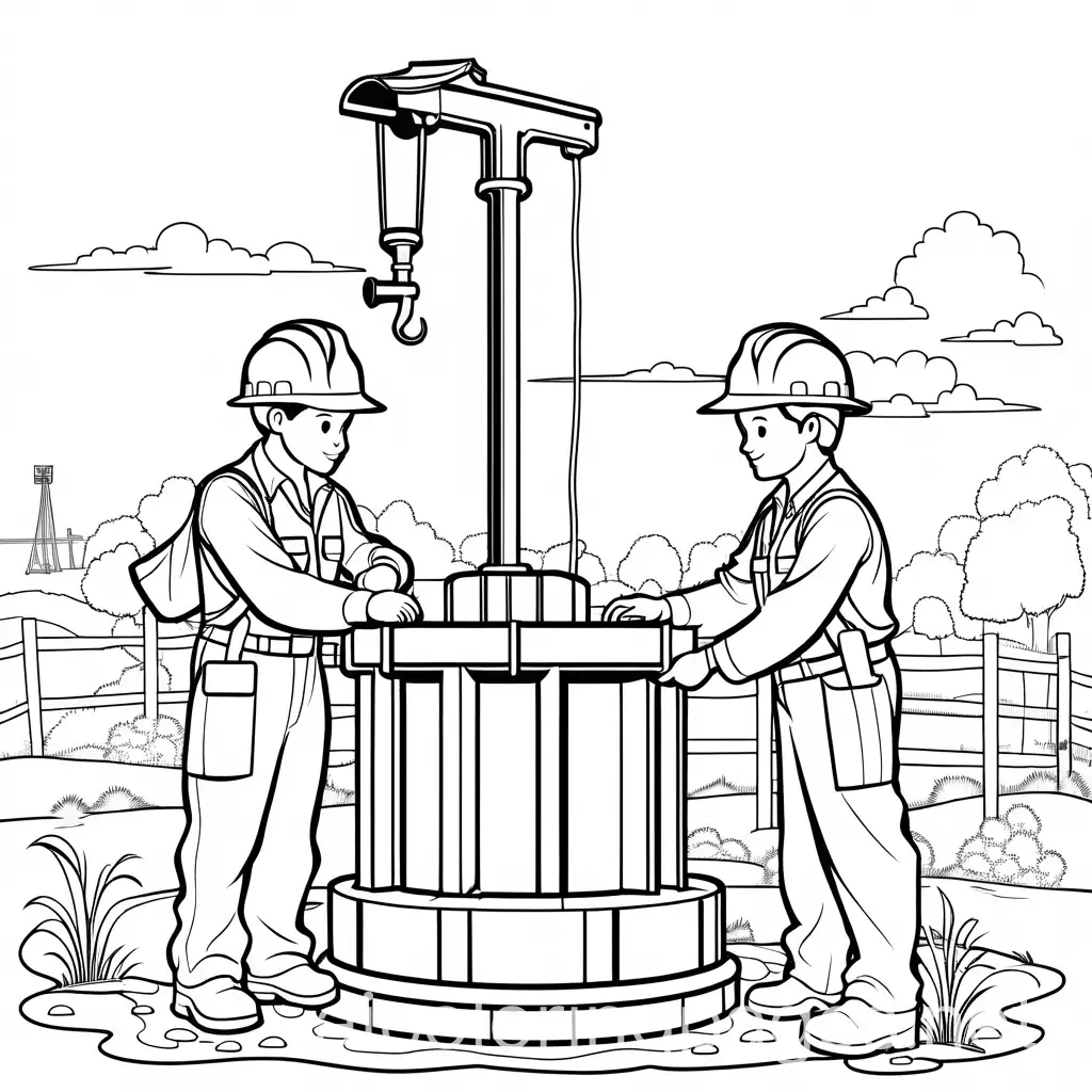 Inspectors-at-Water-Well-Coloring-Page-for-Kids