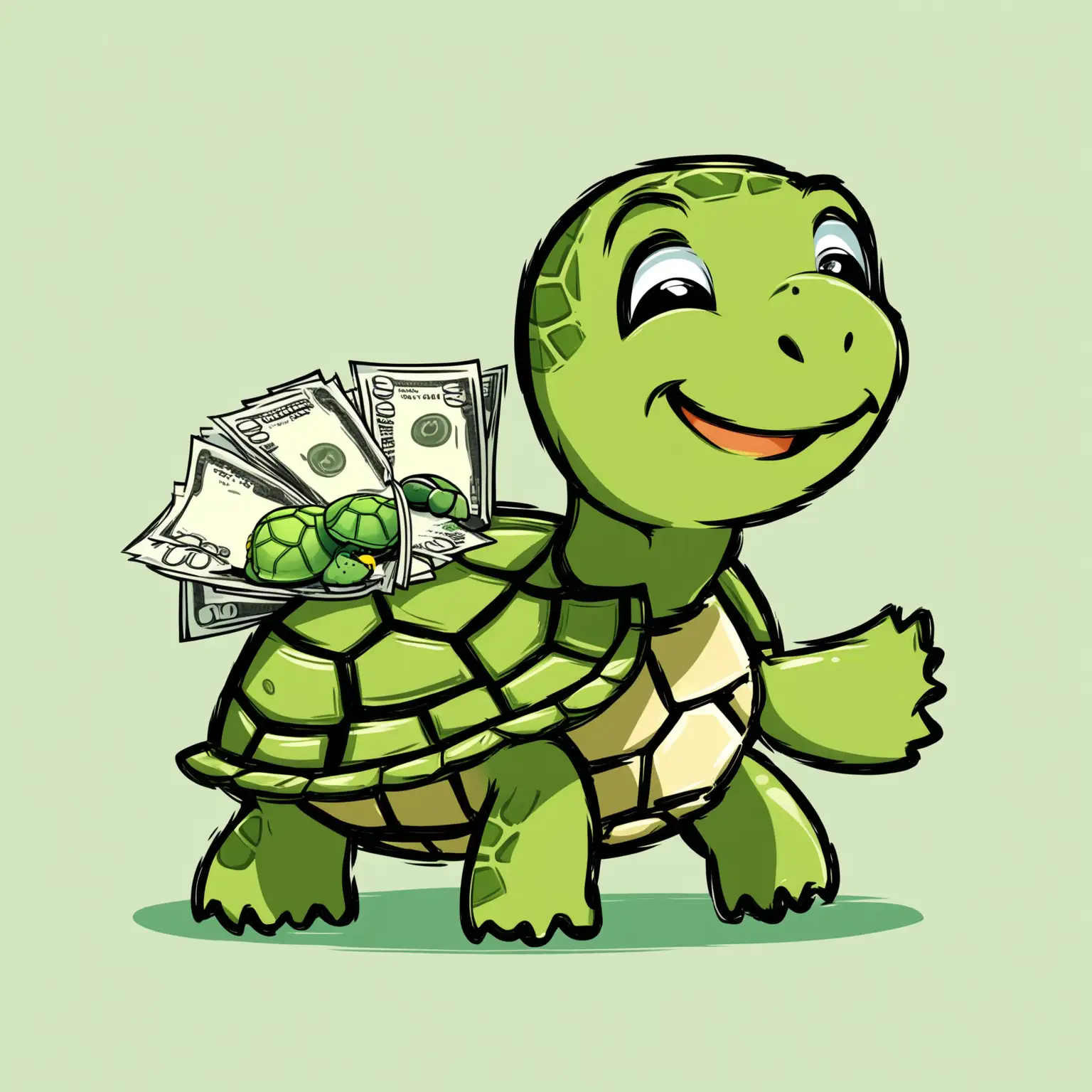 Happy-Cartoon-Turtle-Counting-Money