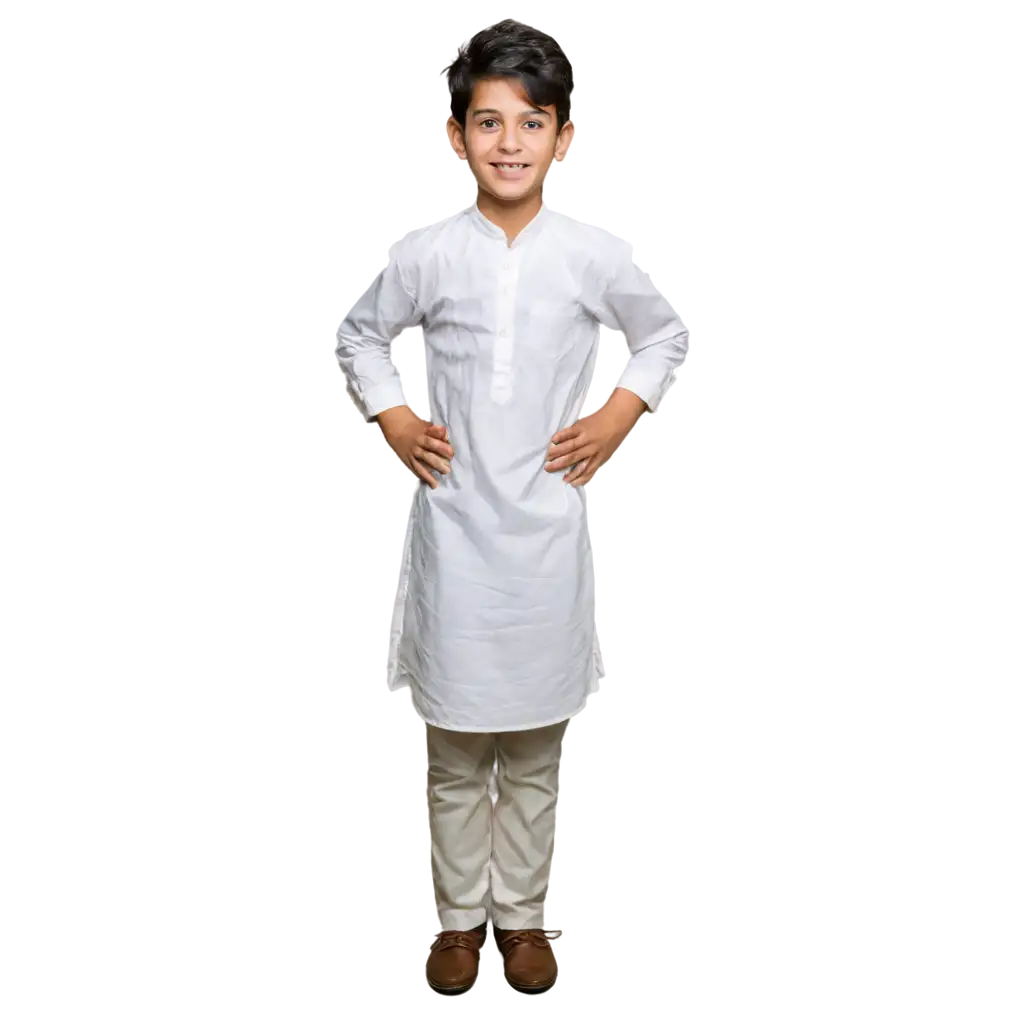 Pakistani-Young-Funny-Boy-in-White-Dress-PNG-HighQuality-Transparent-Image-for-Versatile-Use