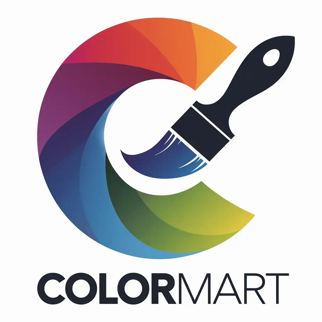 LOGO Design for Colormart Vector Logo with Paint Symbol and Clear Background