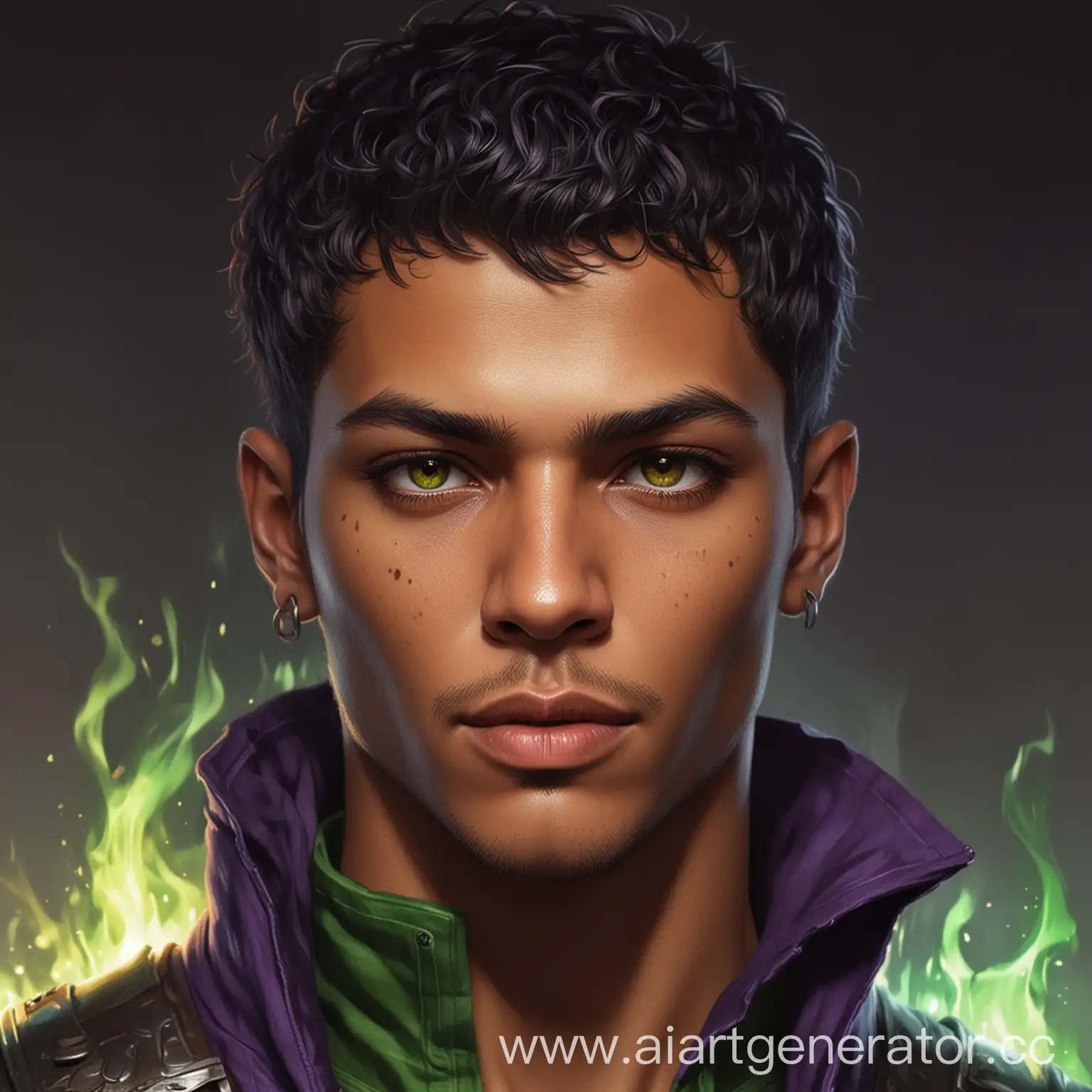 Warlock-Conjuring-Green-and-Purple-Fire-Male-with-Crew-Cut-Hairstyle