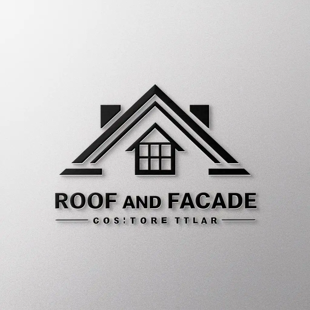 a vector logo design,with the text "Roof and Facade", main symbol:roofing, roof, facade,Moderate,be used in Construction industry,clear background