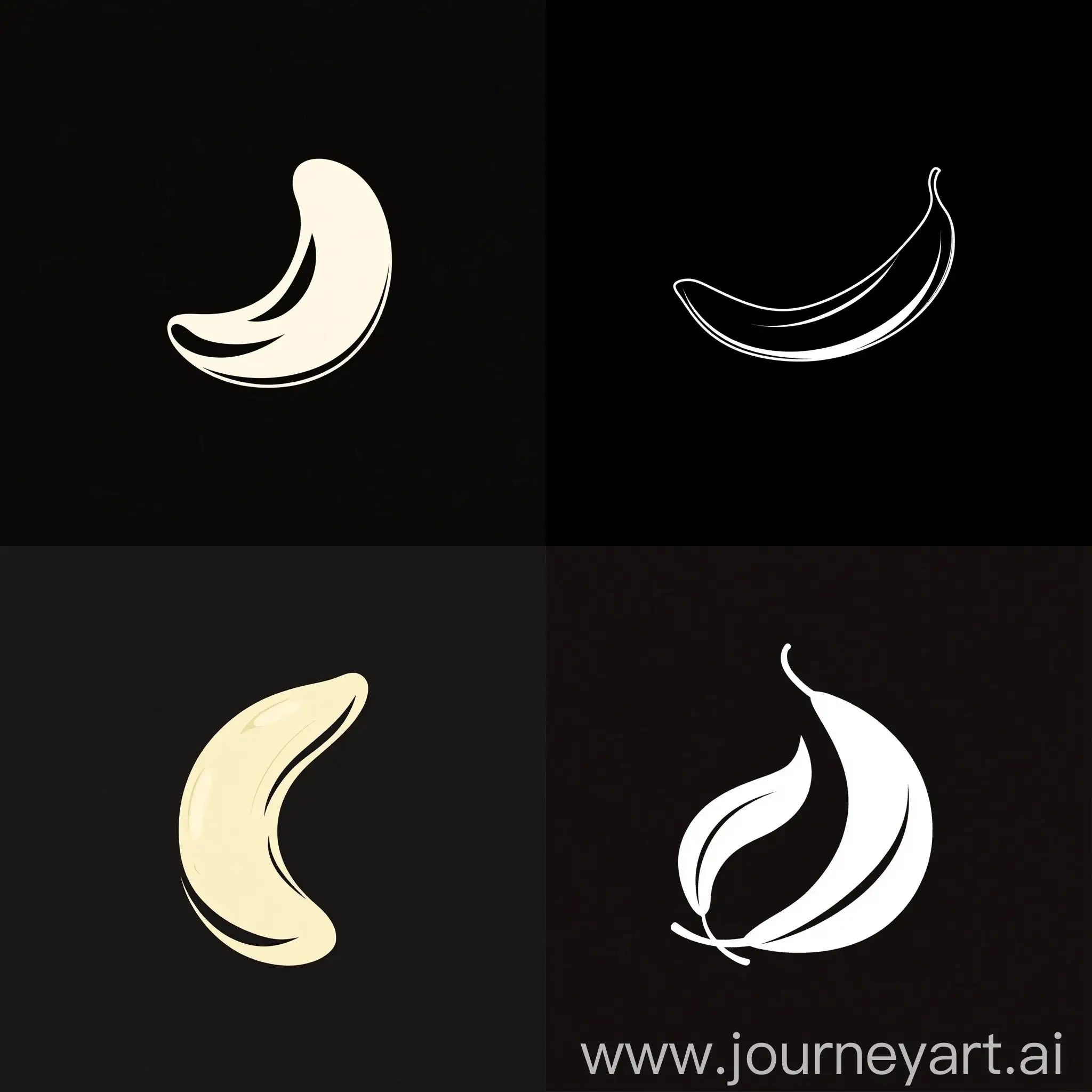 Minimalist-White-Bean-Logo-Design-on-Black-Background