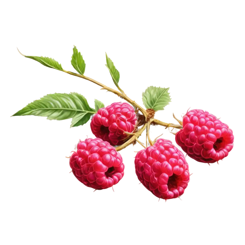 big raspberries, portrait, hyperrealism