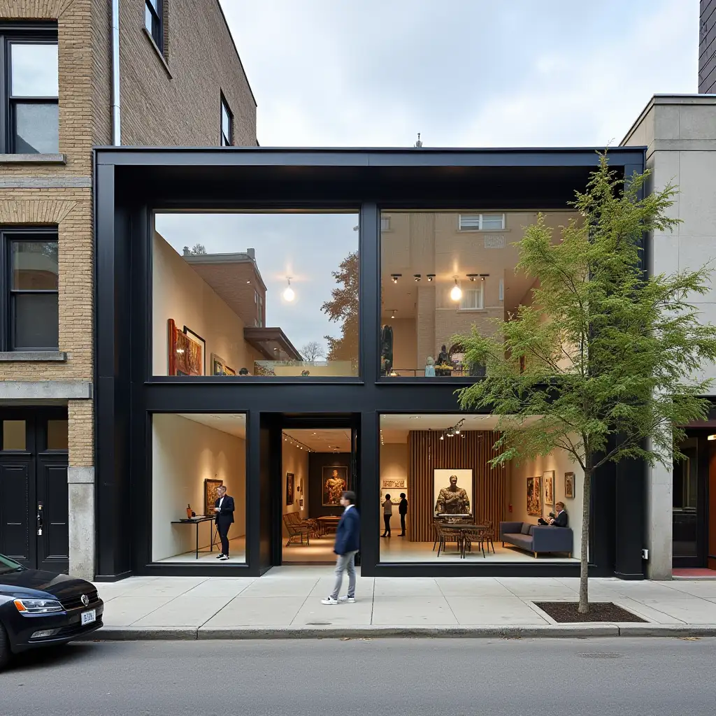 exterior of a midtown city Art gallery