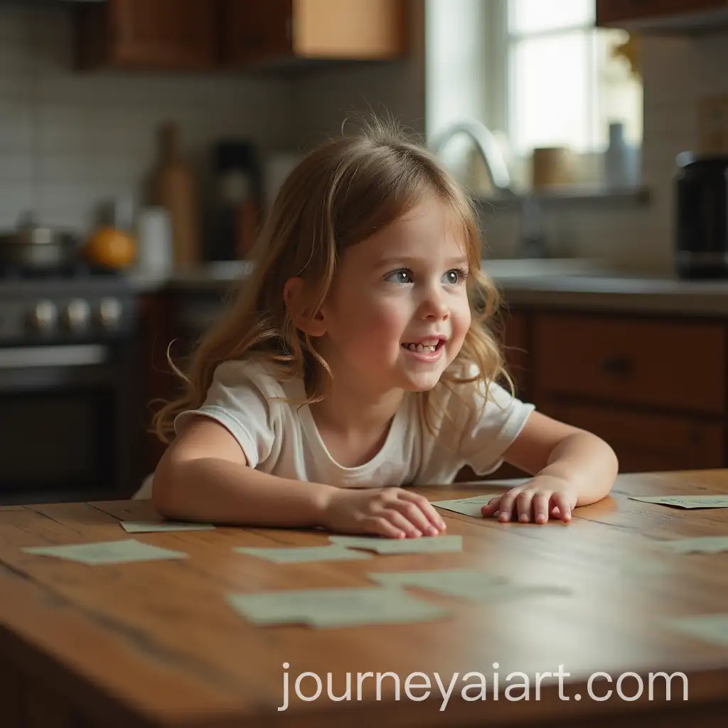 Young-GirlAI-Image-Prompt-Expansion-Sliding-on-Table-in-Playful-Action