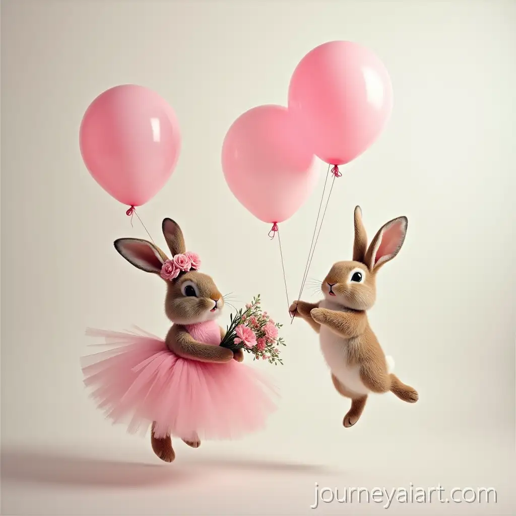 Bunnies-in-Pink-TutBunny-with-tutu-and-balloonsus-with-Flower-Crowns-and-Balloons
