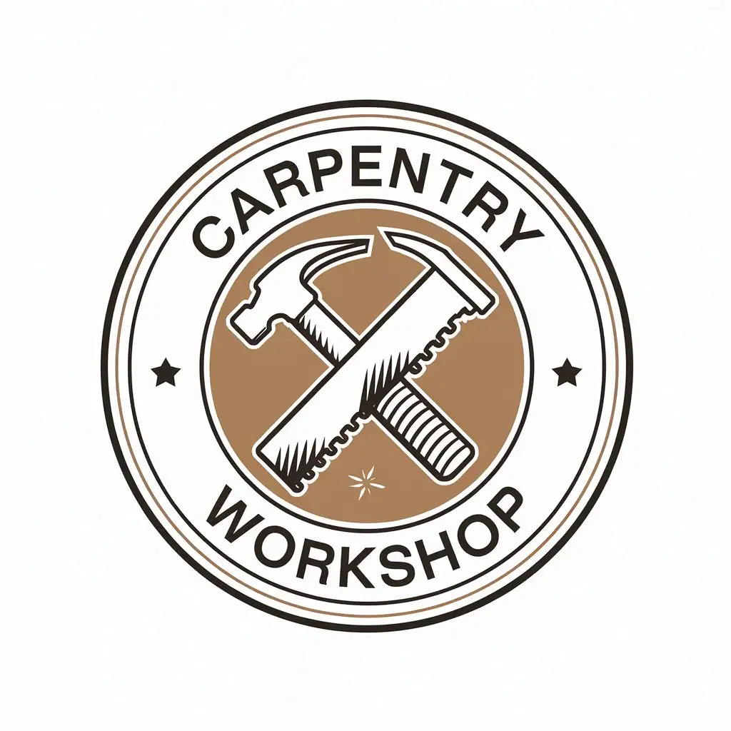 a vector logo design,with the text "carpentry workshop", main symbol:Tools,Moderate,be used in Construction industry,clear background